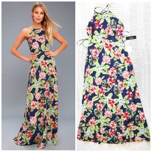 Floral Halter Maxi Dress